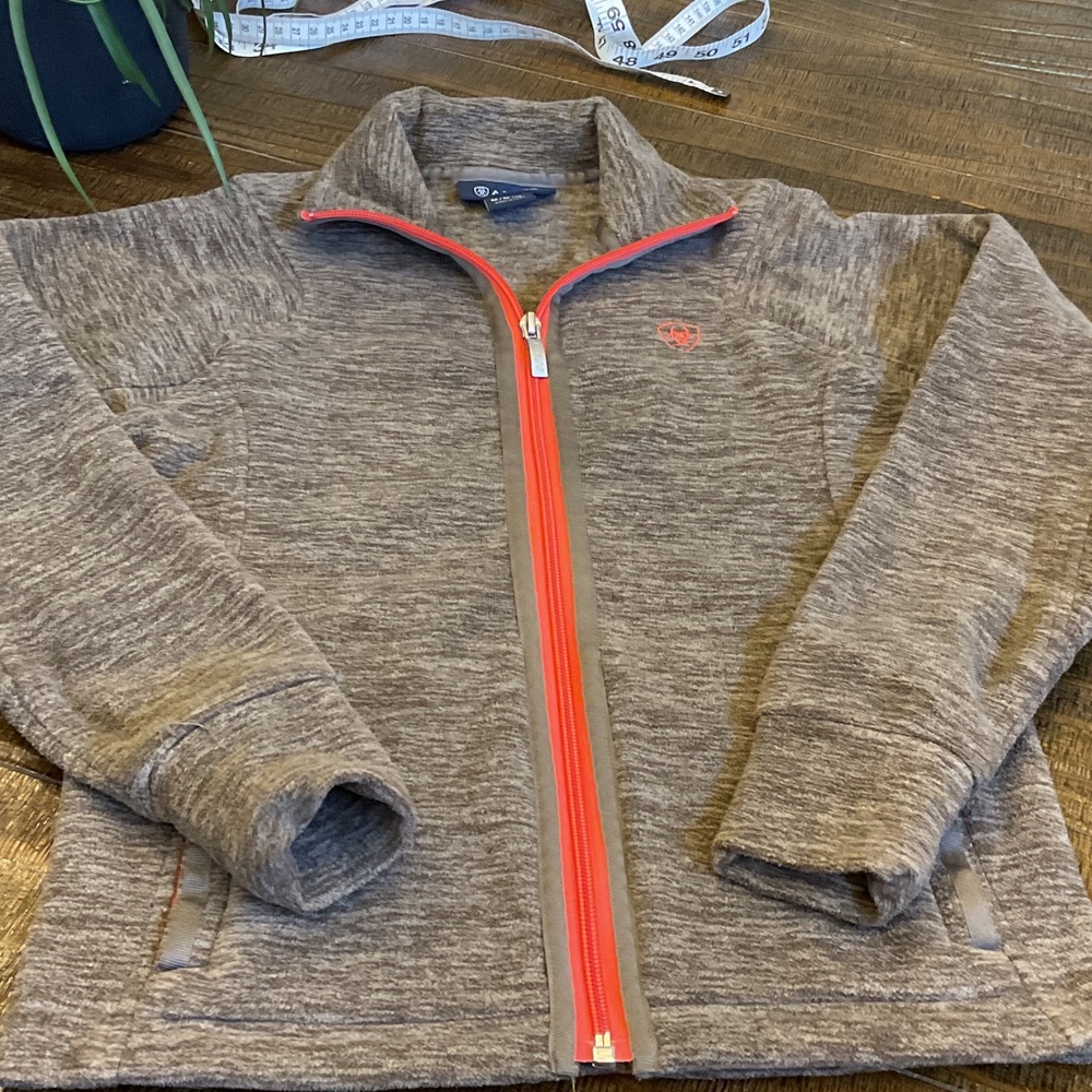 Ariat Kids Heathered Brown Jacket with Orange Accents Size Medium